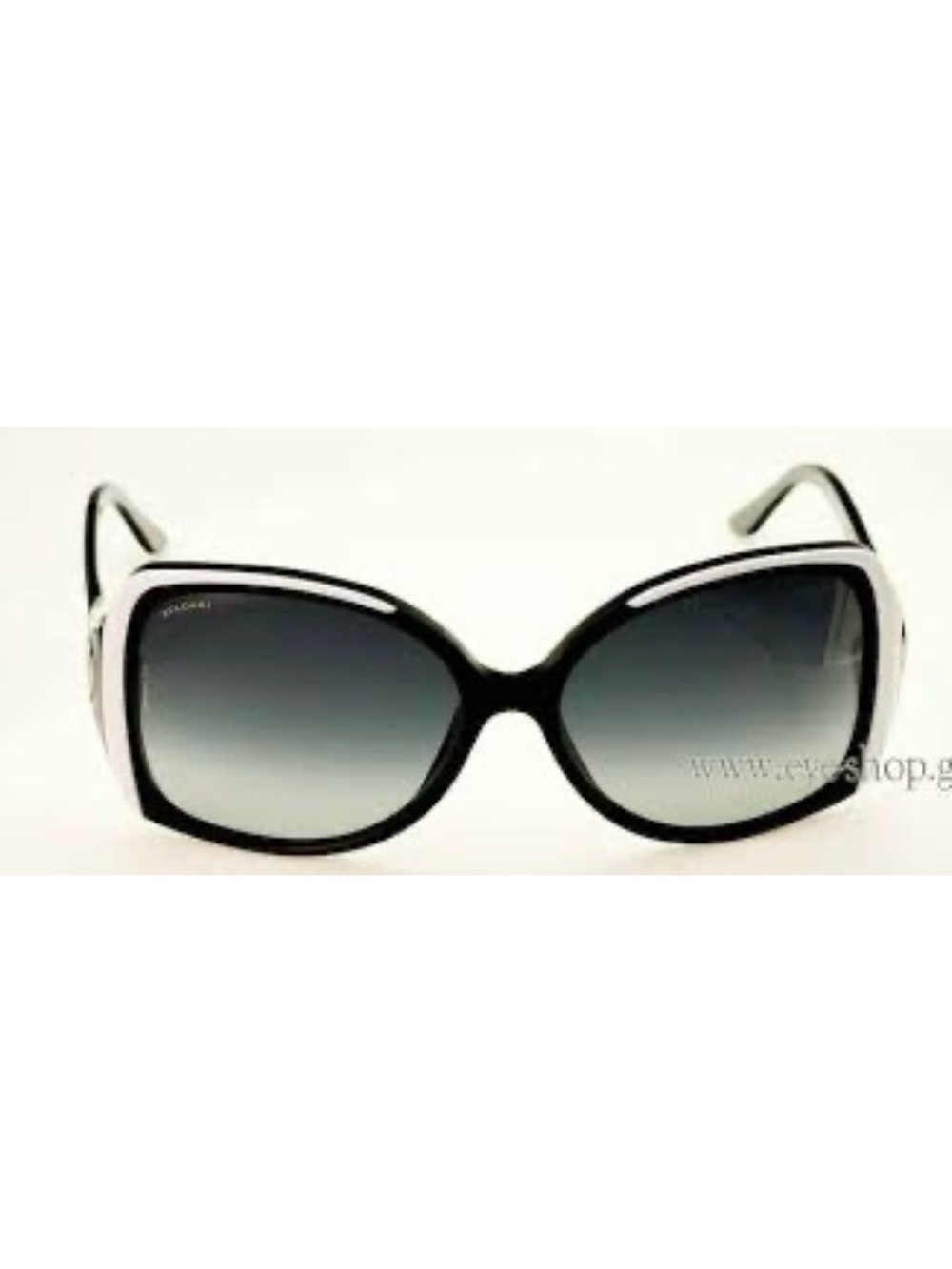 Bulgari Black and White Oversized Gradient Sunglasses